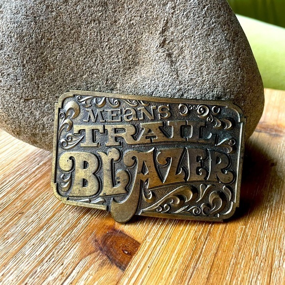 Vintage “Trail Blazer” Belt Buckle Brass - Picture 1 of 2